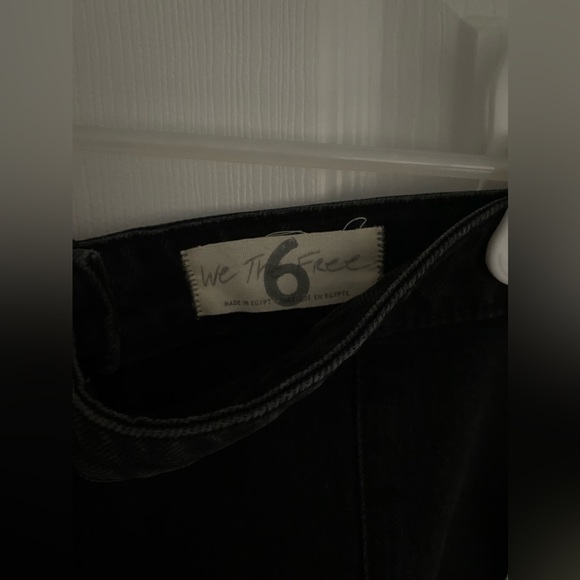 NWT Free People Black Denim High Waisted Mini Skirt. Size 6. - Picture 4 of 4